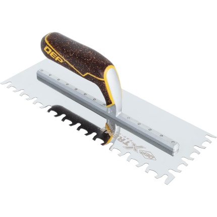 QEP Euro Notch Cork Handle XL Stainless Steel Trowel