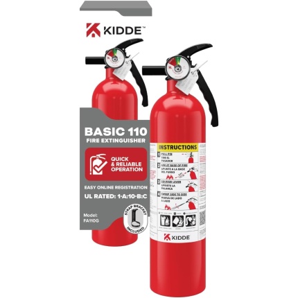 Kidde Basic 110 Fire Extinguisher for Home, 1-A:10-B:C