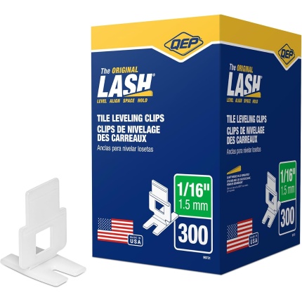 QEP LASH Tile Leveling System, Part A, Clips for 1/16" Grout (300 Pack), White
