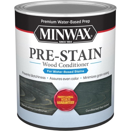 Minwax 618514444 Water-Based Pre- Stain Wood Conditioner, 1 Quart, Clear
